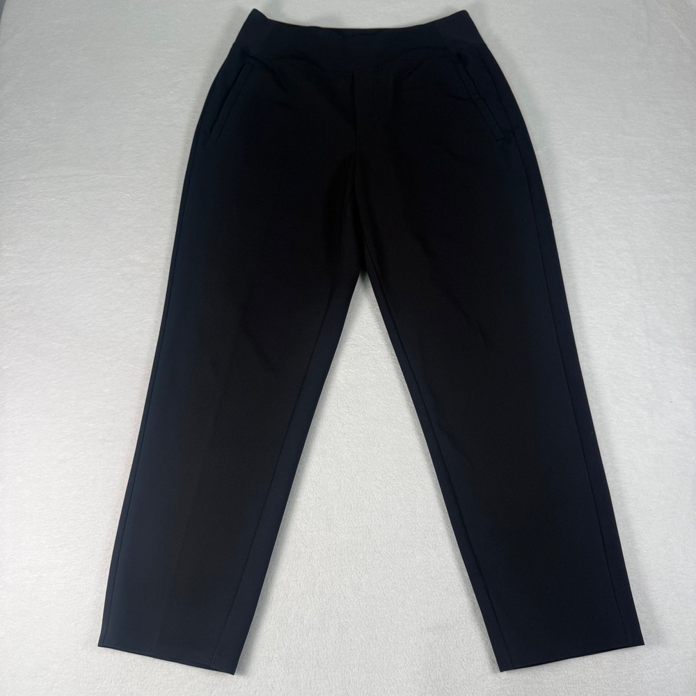 Athleta Brooklyn Ankle Pants Womens 8 Black Stretch Tapered Travel Casual 116